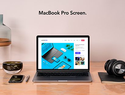 免费黑色MacBook Pro 苹果电脑PSD免费样机智能贴图
