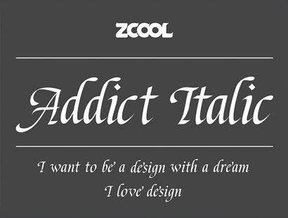 免费商用 | ［ZCOOL Addict Italic］站酷意大利体
