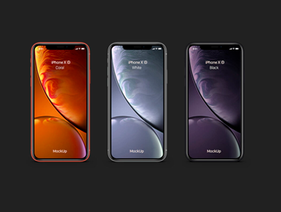 iPhone XR (所有颜色) 苹果XR所有颜色PSD样机