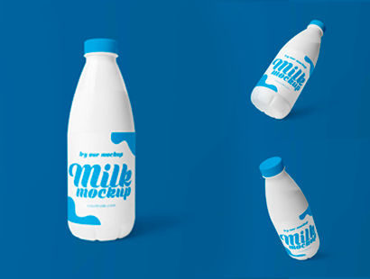 一个瓶装牛奶免费PSD样机
