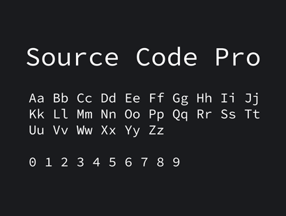 开源字体 | 免费商用英文等宽编程字体 Source Code Pro 免费下载 