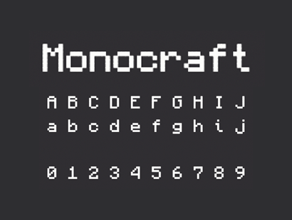 开源字体 |  等宽编程字体 Monocraft 免费商用像素风格英文字体下载