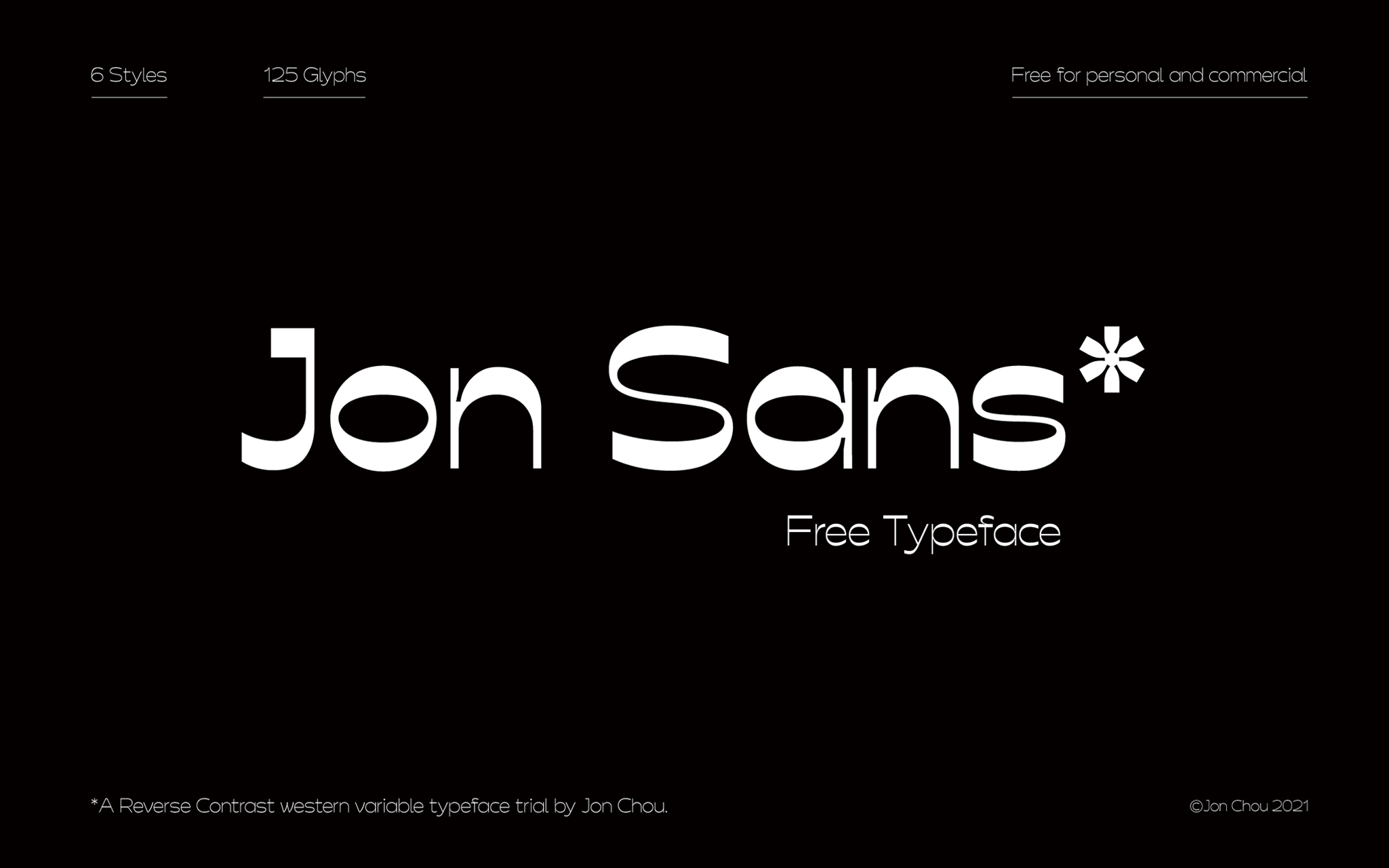 Jon Sans Trial  免费商用可变英文（西文）字体下载
