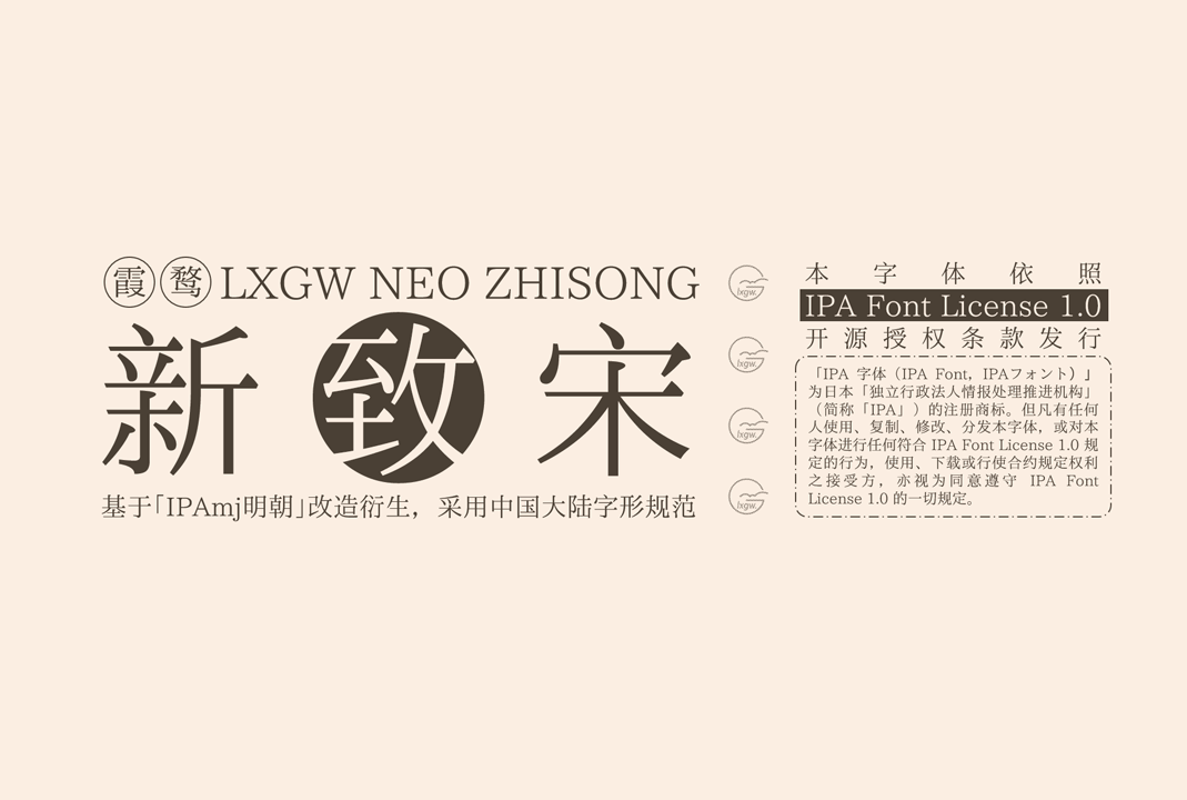 免费商用宋体下载 |  霞鹜新致宋（LXGWNeoZhiSongCHS）免费字体下载